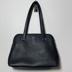 Kate Spade Tote Bag Womens Large Black Good Pebbled Leather Triple Compartment